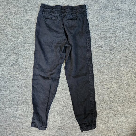 ATHLETA Cabo Linen Joggers Pant Black Chambray Size 0 Lightweight Drawstring - Picture 2 of 9